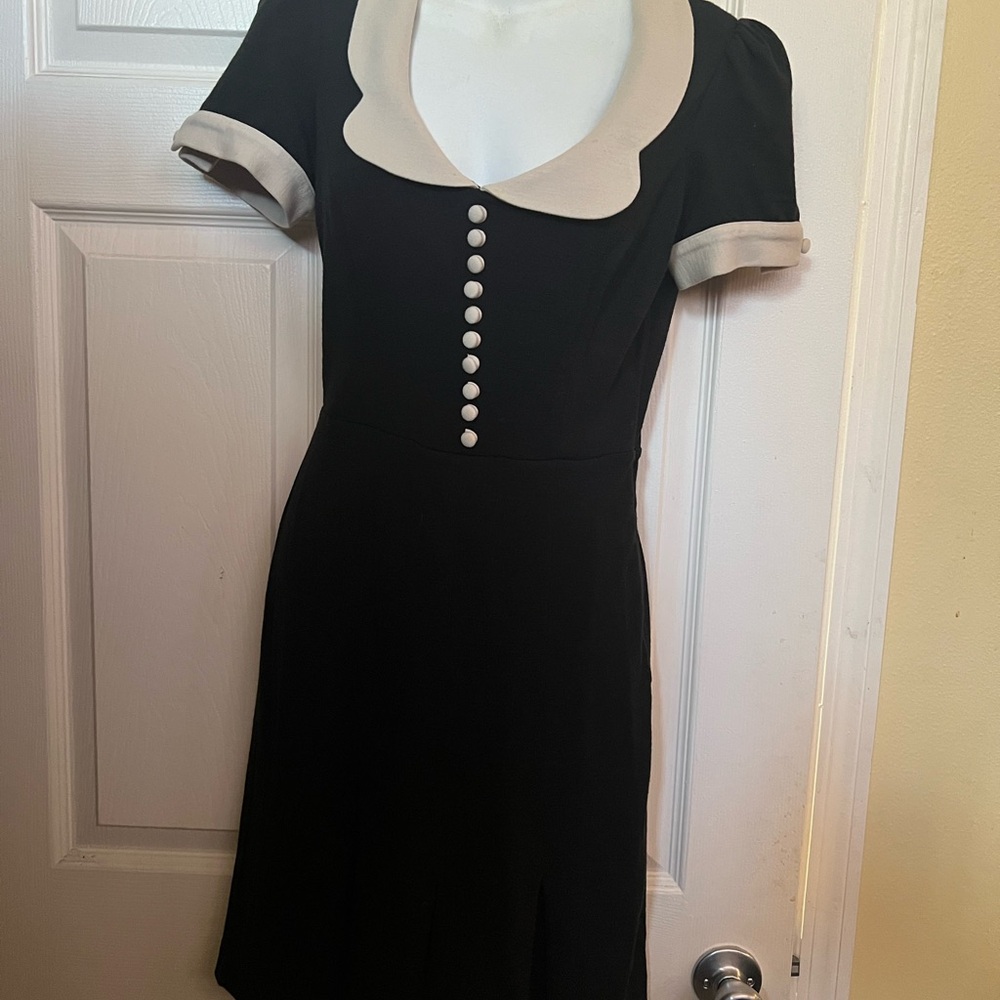 Betsey Johnson Black and Cream Mini Dress
